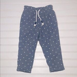 H&M VGUC Thick Lined Corduroy Heart Print Elastic Pull On Pants
